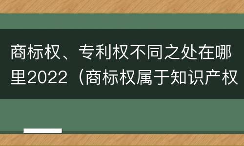 商标权、专利权不同之处在哪里2022（商标权属于知识产权）