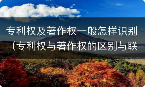 专利权及著作权一般怎样识别（专利权与著作权的区别与联系）