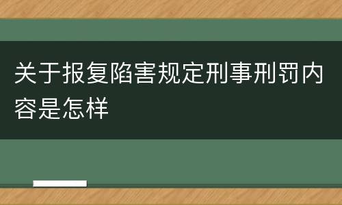 关于报复陷害规定刑事刑罚内容是怎样