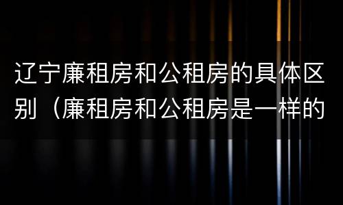 辽宁廉租房和公租房的具体区别（廉租房和公租房是一样的吗）