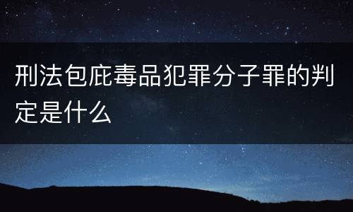 刑法包庇毒品犯罪分子罪的判定是什么