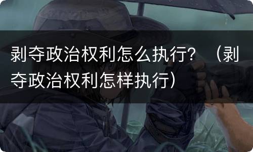 剥夺政治权利怎么执行？（剥夺政治权利怎样执行）