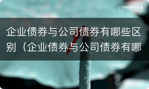 企业债券与公司债券有哪些区别（企业债券与公司债券有哪些区别呢）