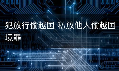 犯放行偷越国 私放他人偷越国境罪