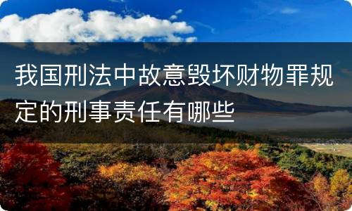 我国刑法中故意毁坏财物罪规定的刑事责任有哪些