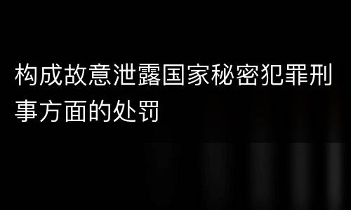 构成故意泄露国家秘密犯罪刑事方面的处罚