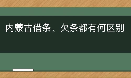 内蒙古借条、欠条都有何区别