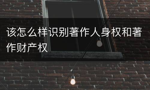 该怎么样识别著作人身权和著作财产权