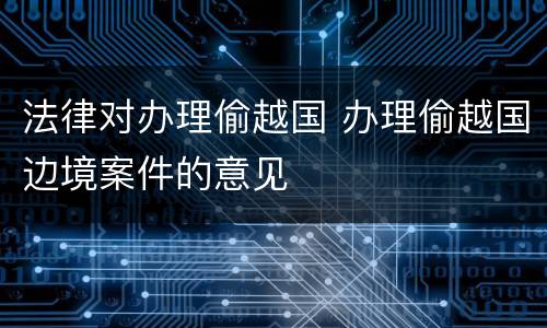 法律对办理偷越国 办理偷越国边境案件的意见