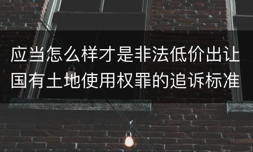 应当怎么样才是非法低价出让国有土地使用权罪的追诉标准