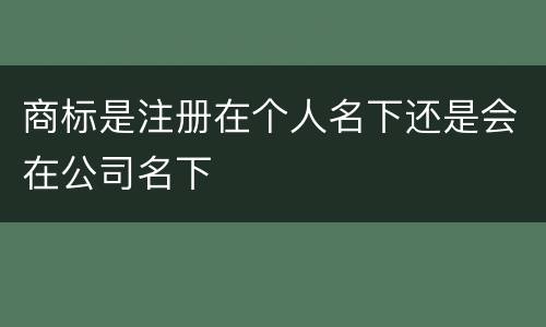 商标是注册在个人名下还是会在公司名下