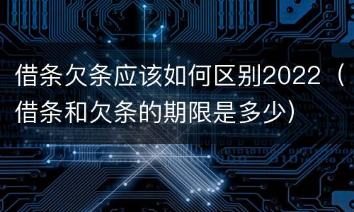 借条欠条应该如何区别2022（借条和欠条的期限是多少）