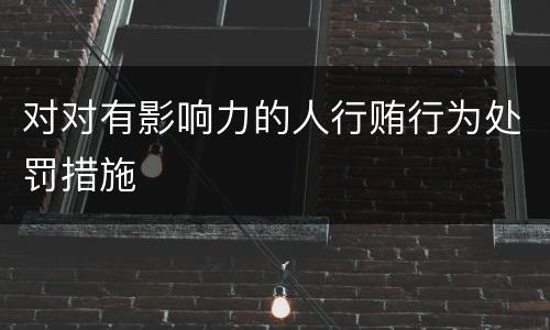 对对有影响力的人行贿行为处罚措施