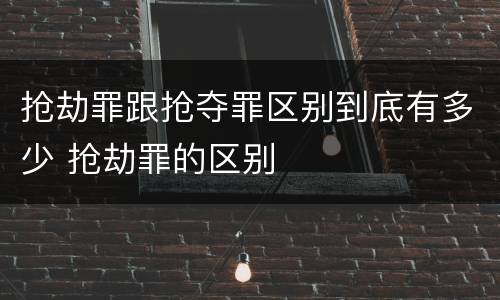 抢劫罪跟抢夺罪区别到底有多少 抢劫罪的区别