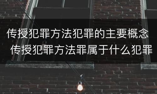 传授犯罪方法犯罪的主要概念 传授犯罪方法罪属于什么犯罪类型