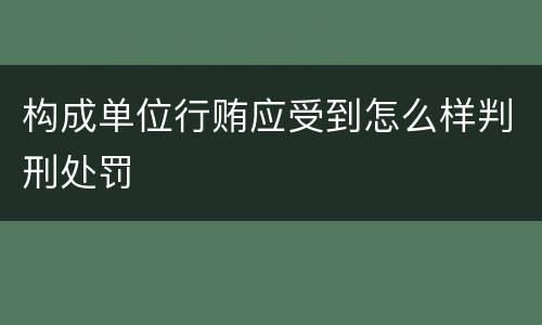 构成单位行贿应受到怎么样判刑处罚