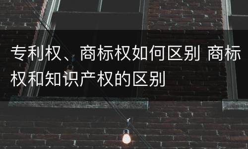 专利权、商标权如何区别 商标权和知识产权的区别