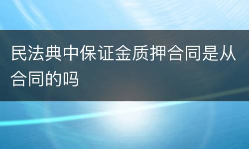 民法典中保证金质押合同是从合同的吗