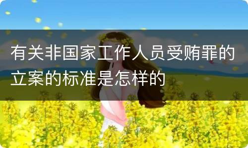 有关非国家工作人员受贿罪的立案的标准是怎样的