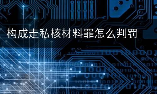 构成走私核材料罪怎么判罚