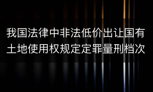 我国法律中非法低价出让国有土地使用权规定定罪量刑档次