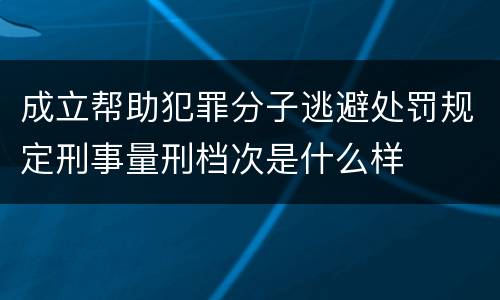 成立帮助犯罪分子逃避处罚规定刑事量刑档次是什么样