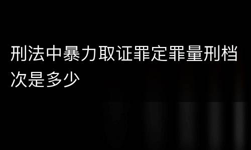 刑法中暴力取证罪定罪量刑档次是多少
