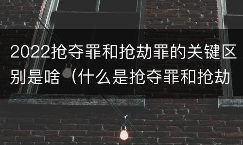 2022抢夺罪和抢劫罪的关键区别是啥（什么是抢夺罪和抢劫罪的区别）