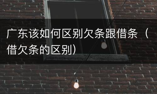 广东该如何区别欠条跟借条（借欠条的区别）