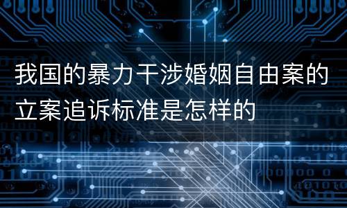 我国的暴力干涉婚姻自由案的立案追诉标准是怎样的