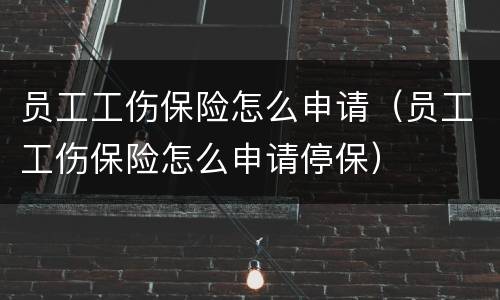 员工工伤保险怎么申请（员工工伤保险怎么申请停保）