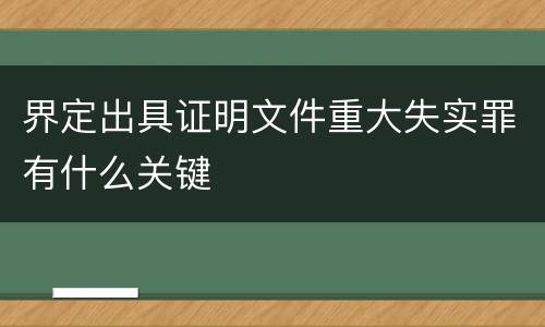 界定出具证明文件重大失实罪有什么关键