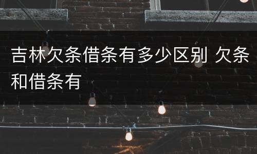 吉林欠条借条有多少区别 欠条和借条有