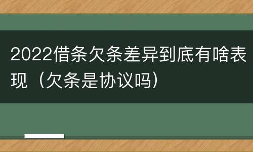 2022借条欠条差异到底有啥表现（欠条是协议吗）