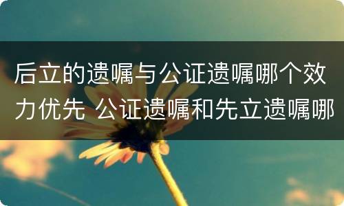 后立的遗嘱与公证遗嘱哪个效力优先 公证遗嘱和先立遗嘱哪个优先