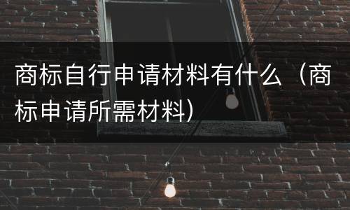 商标自行申请材料有什么（商标申请所需材料）