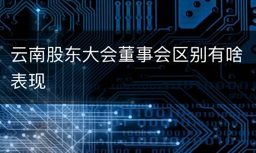 云南股东大会董事会区别有啥表现