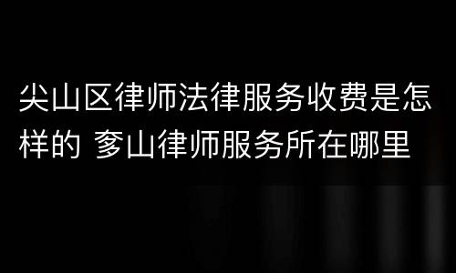 尖山区律师法律服务收费是怎样的 奓山律师服务所在哪里