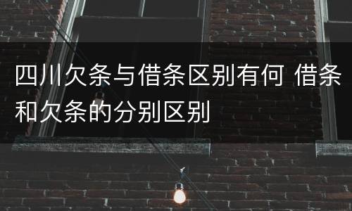 四川欠条与借条区别有何 借条和欠条的分别区别