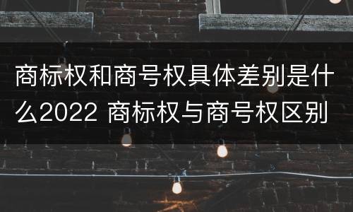 商标权和商号权具体差别是什么2022 商标权与商号权区别