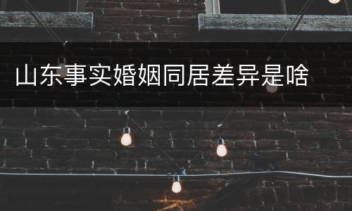 山东事实婚姻同居差异是啥