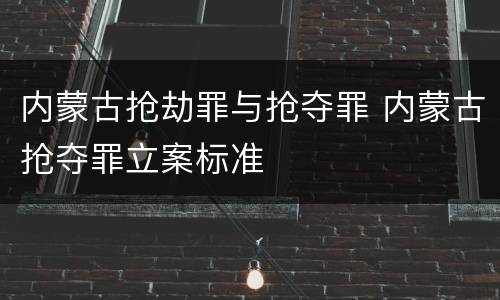 内蒙古抢劫罪与抢夺罪 内蒙古抢夺罪立案标准