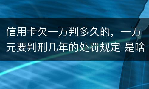 信用卡欠一万判多久的，一万元要判刑几年的处罚规定 是啥