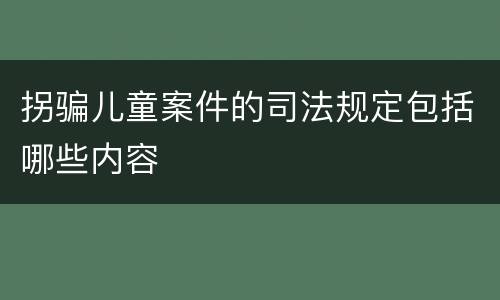 拐骗儿童案件的司法规定包括哪些内容