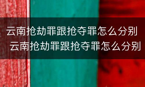 云南抢劫罪跟抢夺罪怎么分别 云南抢劫罪跟抢夺罪怎么分别的