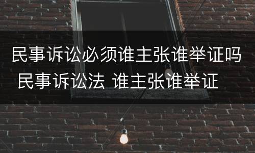民事诉讼必须谁主张谁举证吗 民事诉讼法 谁主张谁举证