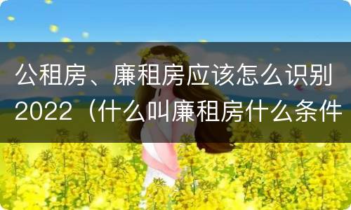公租房、廉租房应该怎么识别2022（什么叫廉租房什么条件什么叫公租房）