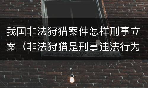 我国非法狩猎案件怎样刑事立案（非法狩猎是刑事违法行为吗）