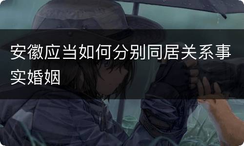 安徽应当如何分别同居关系事实婚姻