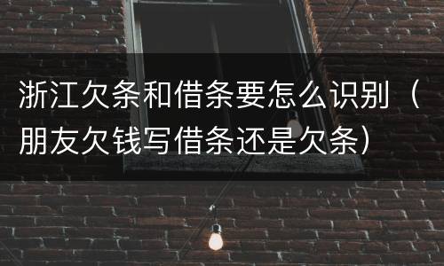 浙江欠条和借条要怎么识别（朋友欠钱写借条还是欠条）